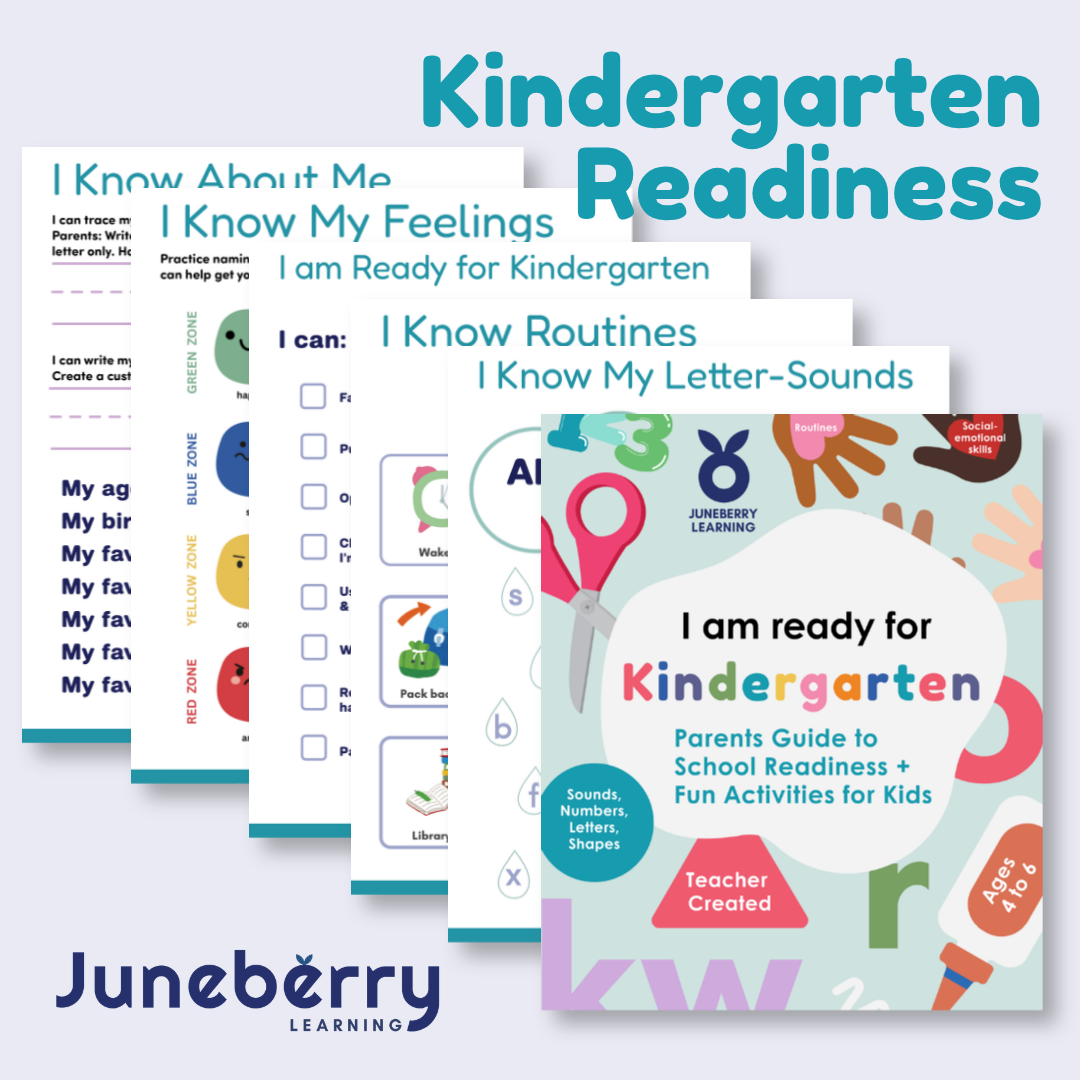 "I am Ready For Kindergarten" guide with colorful design.